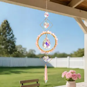 Colorful Sun Catcher,  Prism Suncatcher for Indoor Window , Rose Quartz  Rainbow Maker for Wall Room  Decor Ornaments  Gifts for Women  Coworkers