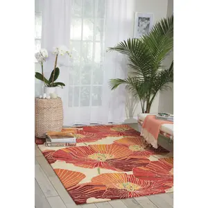 Hand-Hooked High-Density Nourison Fantasy Ivory/Aqua Area Rug, Home Decor Decorative Household Rug with Glowing Tones and Prismatic Pops, Home Decor Rug, Decorative Rug