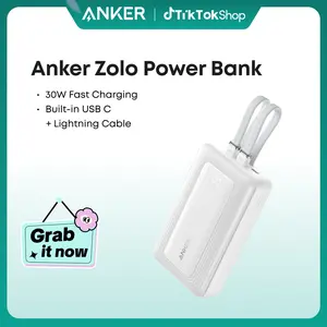 Anker Zolo Power Bank, 20,000mAh and  10,000mAh 30W Max Fast Charging with Built-In USB-C and MFi-Certified Lightning Cables, For iPhone 15 Series, MacBook, and More