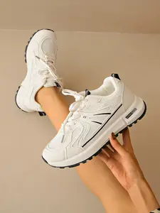 Spring New Casual Versatile Sneakers, High-Quality Couple Running Shoes, Comfortable Soft Thick Sole, Breathable Mesh Anti-Slip Sole