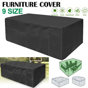 BTTO Patio Table Cover, Rectanguler Black Waterproof Outdoor Dinner Protector Dust-Proof Table Desk Cover Furniture Covers for Garden Outdoor Indoor Furniture Table Cube Chair Protector