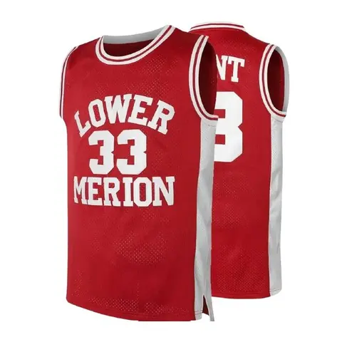 Male #33 Embroidered Loose Fit Basketball Sporty Jersey - 100% Polyester Round Neck Knit Sleeveless Athletic Fitness Top, Apparel Jersey with Texture Variant, Universal for Training, Competition