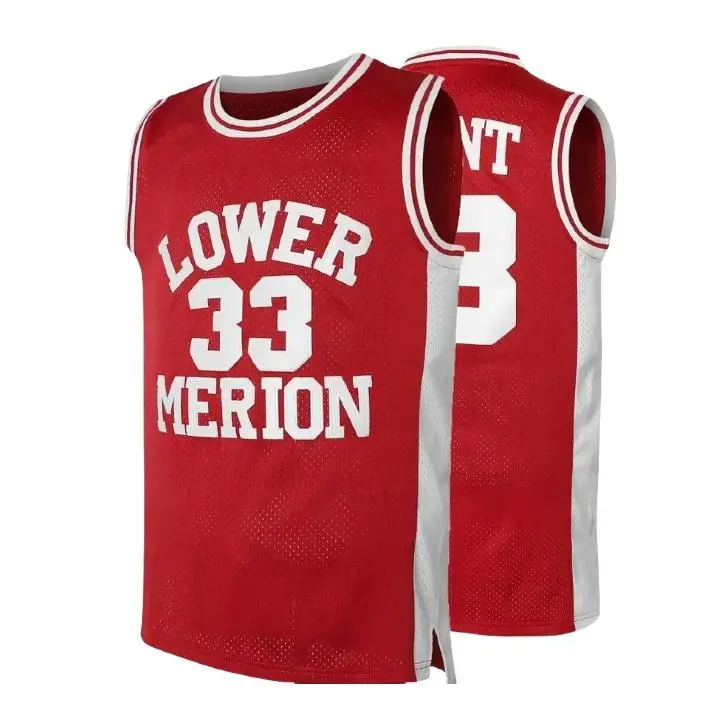 Male #33 Embroidered Loose Fit Basketball Sporty Jersey - 100% Polyester Round Neck Knit Sleeveless Athletic Fitness Top, Apparel Jersey with Texture Variant, Universal for Training, Competition