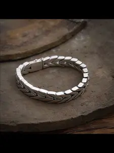 2026 New Wheat Sheaf Design Wide European Style Cuban Chain Bracelet, Fashionable Unisex Handchain for Men and Women