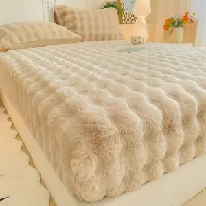 2pcs/3pcs Autumn Winter Fleece Bed Sheet Set, Includes Sheet and Pillowcase, Soft Comfortable, for Bedroom Dorm Hotel