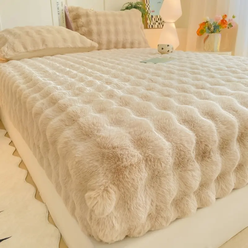 2pcs/3pcs Autumn Winter Fleece Bed Sheet Set, Includes Sheet and Pillowcase, Soft Comfortable, for Bedroom Dorm Hotel