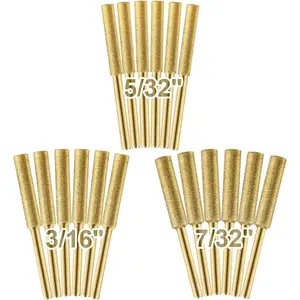 18 count High Hardness Tatanium Plated Chainsaw Sharpener Bits for Chain, Including 5/32''x 6, 3/16''x 6, 7/32''x 6 count