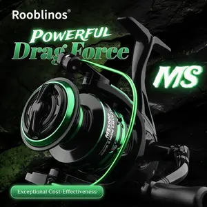 Rooblinos MS Sleek High-End Green Fishing Reel, All-Water Big Game Design, Freshwater & Saltwater Universal, Target Giant GT, Pike, Tuna, Catfish & Grouper, Smooth Long-Cast & Corrosion Resistant for Extreme Angling Adventures