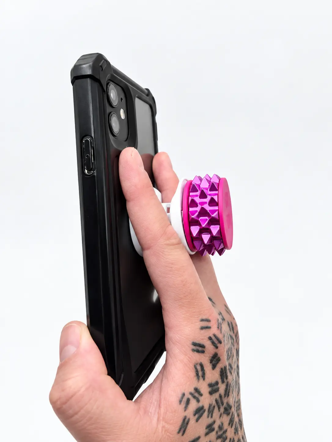 Spiky Fidget Spinner Phone Grip with 608 Bearing, Tactile Sensory Phone Holder, Adhesive Smartphone Grip