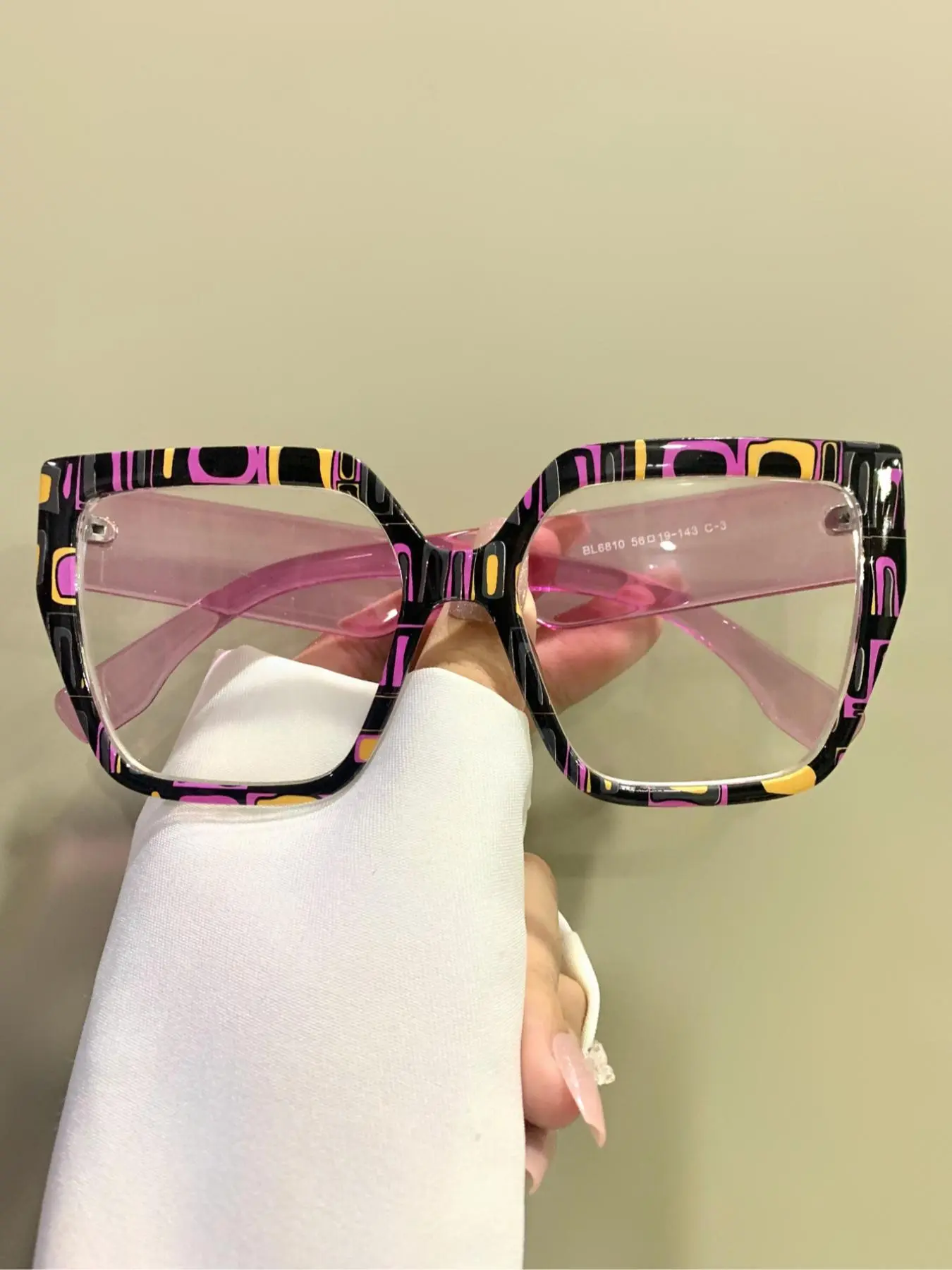Trendy Colorblock Patchwork Eyeglasses, Fashionable Square Frame Eyeglasses for Women & Men, Fashion Eyeglasses for Work, Daily Clothing Decor
