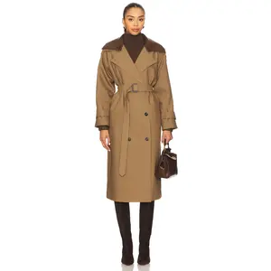 Line & Dot Linden Trench Coat in Khaki