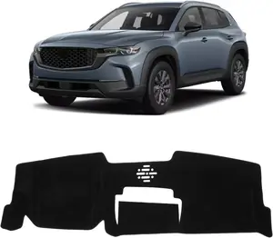 KUST Car Dash Cover for Mazda CX-50 2023 2024 2025 (Without HUD) Left Hand Driving Polyester Non-Slip Center Console Dash Cover Interior Accessories for Mazda CX50 Sunshade Windshield Glare Black