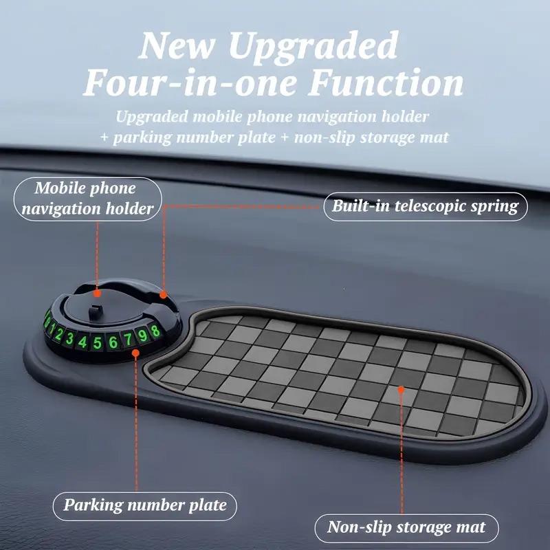 Automotive Anti-slip Pad Car Mobile Phone Stand Dashboard Decorative Pad Mobile Phone Rotary Stand High Temperature Durable High End Square Creative Interior Accessories Car Storage Pad