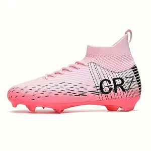 BDHJYDB Professional Soccer Cleats - Non-Slip AG Studs, Lightweight Training Shoes with Cushioned TPU Outsole, Pink Football Boots for Grass, Matches, Practice - All-in-One Athletic Footwear for Teens & Adults, Soccer Shoes, Sporty Design, Durable Constru