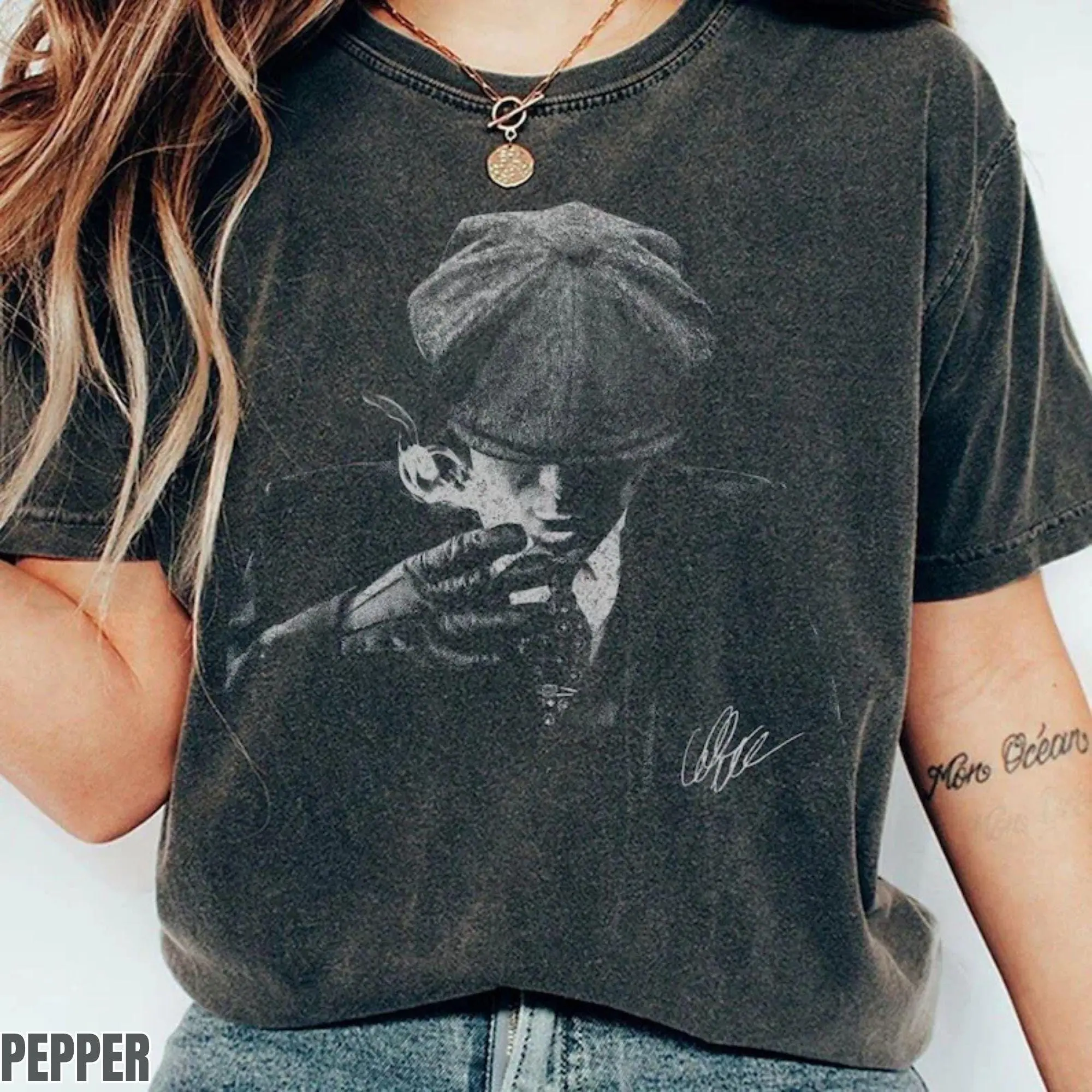 Comfort Colors Tommy Shelby Peaky Blinders Graphic Tee, Vintage Wash Heavyweight T-Shirt, Gift For Fan Oversized Top