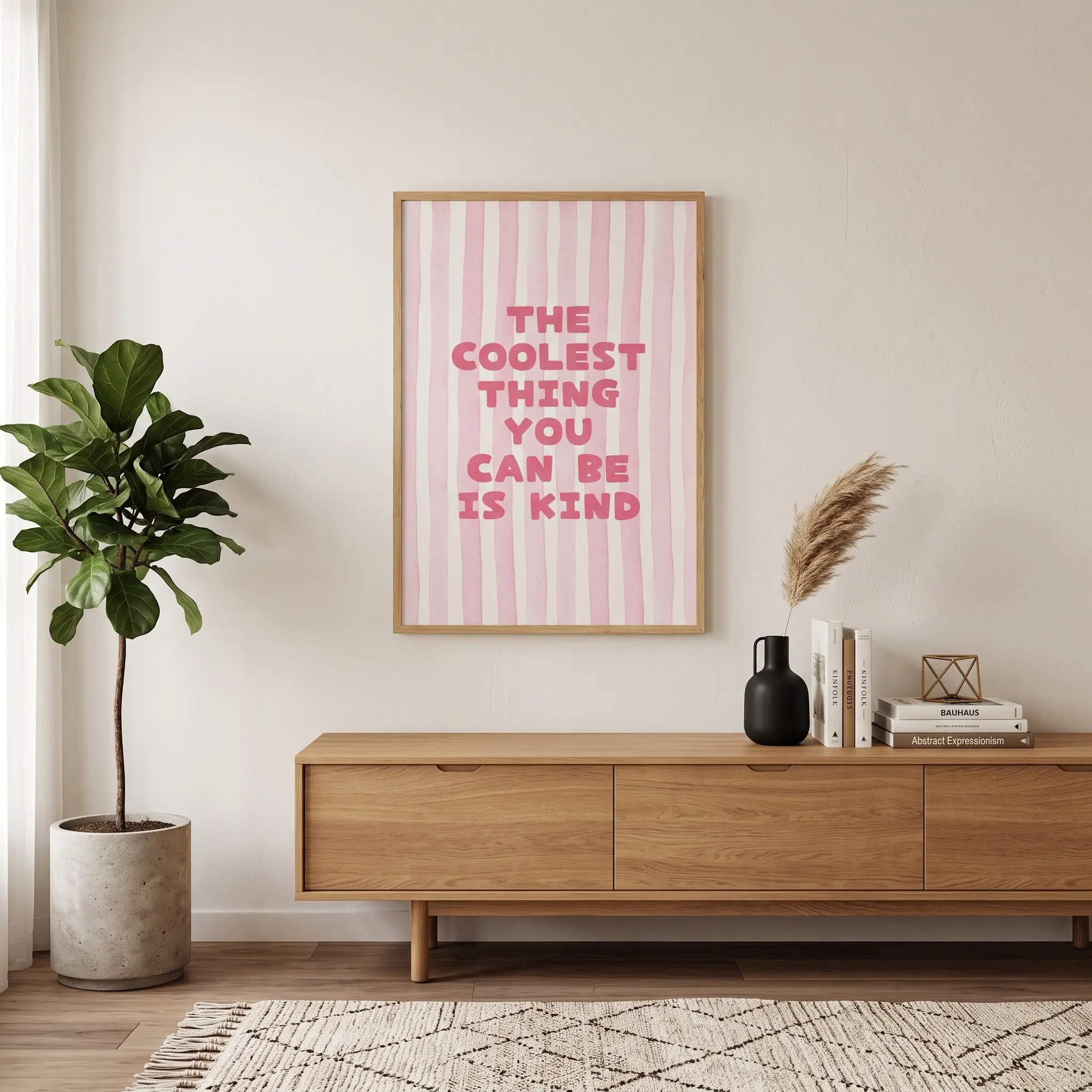 Kindness Nursery Wall Art, Pink Typography Poster, Motivational Kids Room Decor, Classroom Quote Print, Teacher Gift
