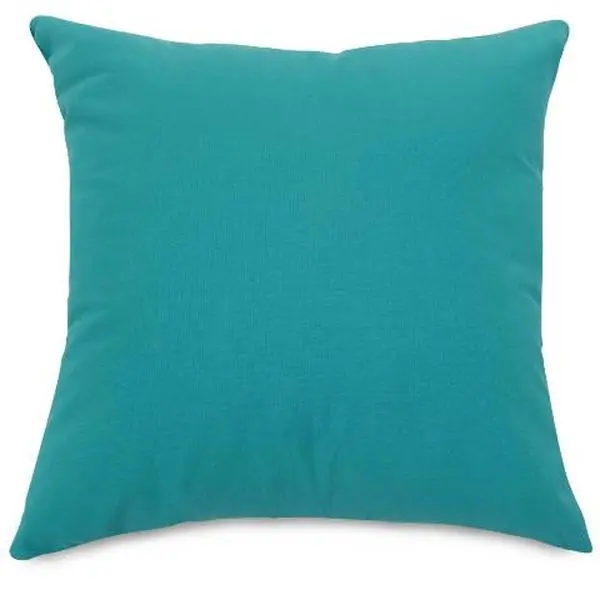 Majestic Home Teal Large Woven Fabric Pillow - Single-Piece Plush Fill, UV Protected, Fade Resistant, Colorful Accent, Indoor/Outdoor Polyester Bedding & Linens Soft Furnishing, One-Piece