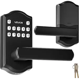VEVOR Keyless Entry Door Lock with Handle Set, Electronic Keypad Deadbolt with Lever Handles, Pioneering Easy - Grip Design, Customizable User Codes, Keyed Entry, Auto Lock, Anti - Peeking, SilverVEVOR Super Brand Day