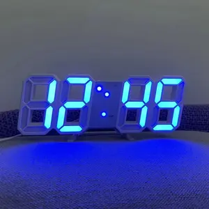 Fashion Design Simple Large LED Digital Clock Home Use Wall Clock Smart photosensitive Student Alarm Clock Decor Box Electronic