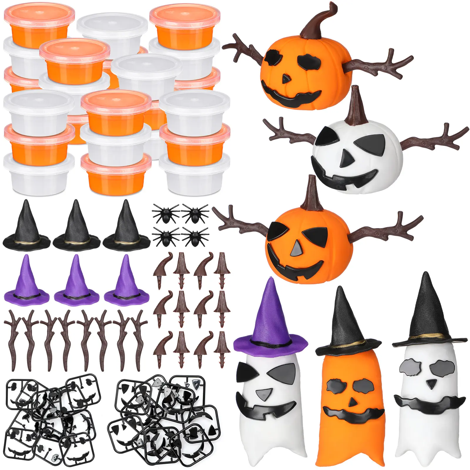 12/24/36 Set Halloween Air Dry Clay Kits, DIY Craft Kits with Clay Cards  Tools, Gingerbread/ Christmas/ Xmas Tree/ Turkey Theme Modeling Clay for Home School Projects Party Favor Bags for Boys Girls Gifts Fun Holiday Ideafor Holiday Winter Party Supplies