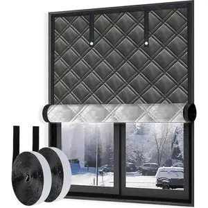 Adjustable 3 Layers Heavy-Duty Winter Window Insulation Kit, Max Up To 59*79", Fit Most Indoor Room RV, Cold Weather Draft Blocker Window Cover Film Curtain with Velcro Installation