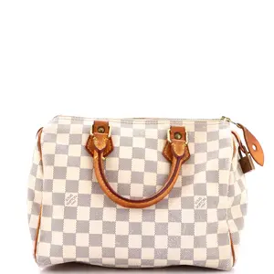 Pre-owned Louis Vuitton Canvas Coated Top Handle Bags Speedy Handbag Damier 25 by Rebag