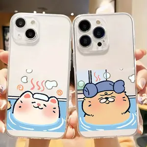 B196 Cat Enjoy Soaking Up Phone Case Couple for IPhone 16/15/14/13/12/11/Plus/Pro/Pro Max series