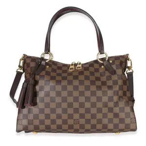 Burgundy Damier Ebene Canvas Lymington Bag