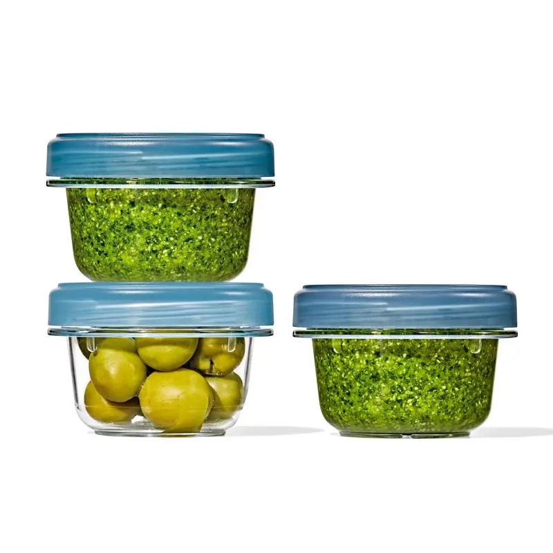 OXO 6092524 5 oz Good Grips Food Storage Container Set with Blue Lid - 3 per Pack