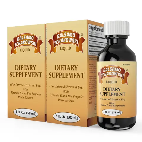 BALSAMO TCHAKOWSKI Propoleo Liquido con Vitamina E | Bee Propolis & Vitamin E Liquid for Oral & Topical Use | 2 Frascos de 2 Fl Oz