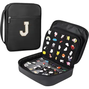 Pin Display Bag Letter PU Pin Trading Book with 8 Pages Waterproof Enamel Pins Holder Board Suitable as Pin Collection Display Case