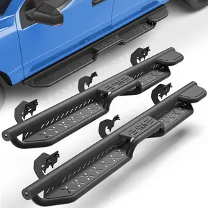 Running Boards Side Steps  2009-2014 Ford F150 SUPER CREW, Powder Coated Black Nerf Bars