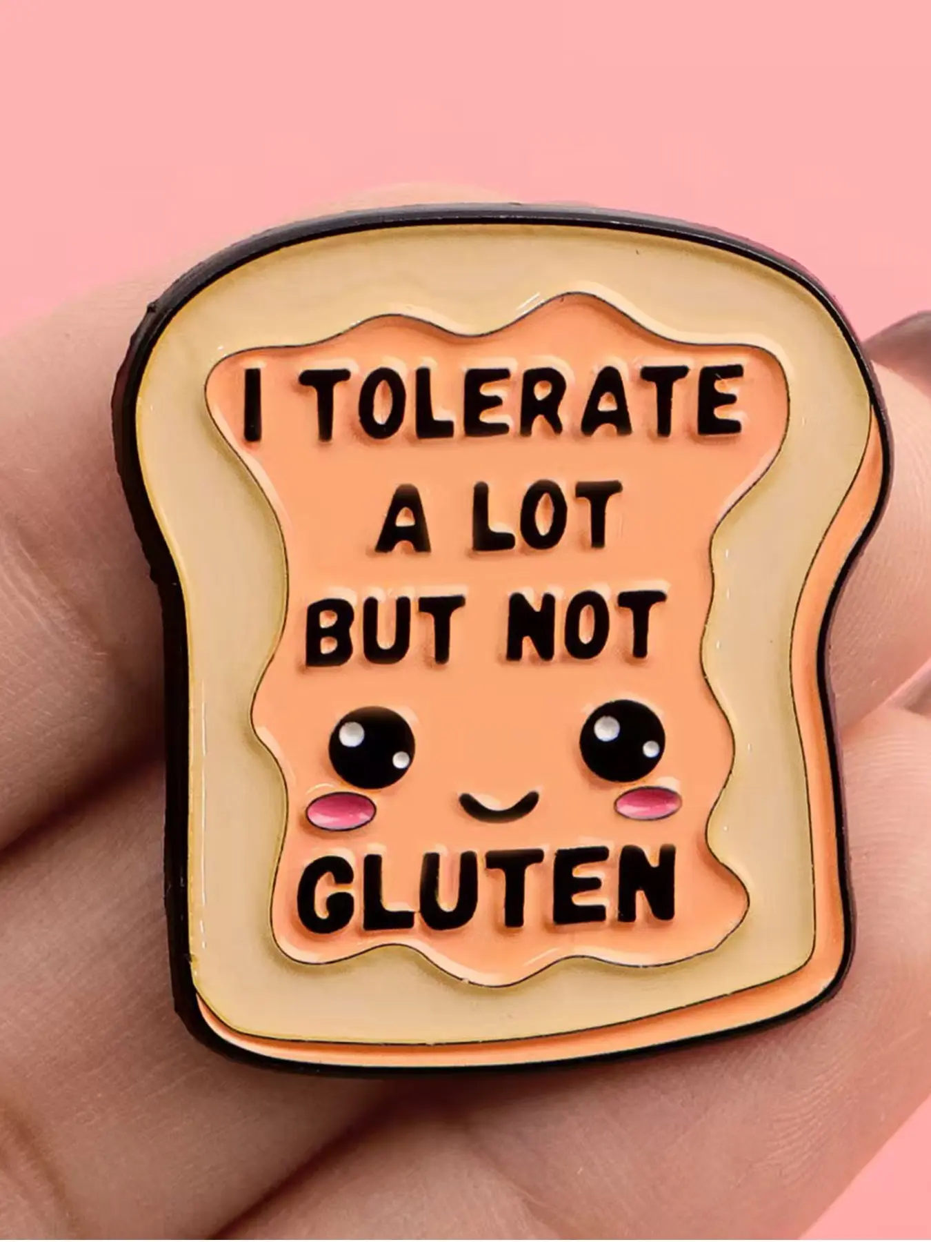 Creative Cartoon Metal Badge Brooch Pin, Gluten Allergy Statement Jewelry, Unisex Fashion Accessory for Bags & Clothes Decoration, Durable Metal Pins, Alloy Brooch Pin, Men Accessories