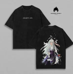 86 Vladilena Milize - Eighty Six Anime Double Printed Vintage Washed Unisex Oversize Anime Manga Washed Heavyweight Cotton T-shirt, Gift For Anime Fan, Anime Lover