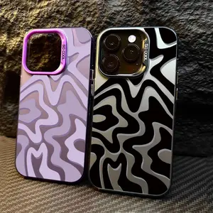 New Striped Pattern Laser IMD Color Silvery Phone Case, Compatible with iPhone 17 16 15 14 13 12 11 PRO MAX PLUS,AIR and iPhone XR XS MAX 7 8. Features Drop-proof, Scratch-resistant, and Shatterproof Protection Design with a Comfortable Grip. Perfect Gift