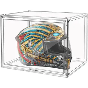 Extra Large 17.7"X13"X13" Clear Acrylic Organizer Box Display Case, Plastic Holder with Magnetic Door for Figures, Books, Handbags, Purses, Boots (1 Pack)