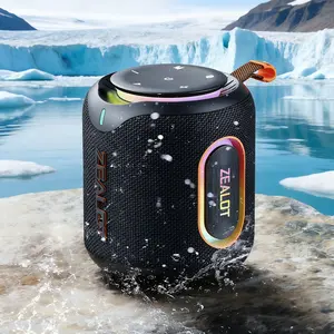 Zealot Outdoor Bluetooth Speaker, 30W Deep Bass, IPX6 Waterproof, 6000mAh Battery, RGB Light & Multi-Ports, Lanyard Included