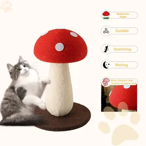 Cat Scratching Post, Sisal Wrapped Plus Size Vertical Sisal Mushroom Shape, Cute Mushroom-Shaped Cat Tower Scratching Board, Cute Cat Scratching Post, Mushroom Scratching Post, Mushroom Cat Tree (Oor Cats)  19.7inch