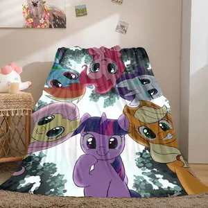 cute My Little Pony7 patterned printed blanket, Kid Blanket, blanket for the living room, bedroom, office and lunch break, portable blanket suitable for all four seasons, holiday gift for family and friends, Christmas decorati