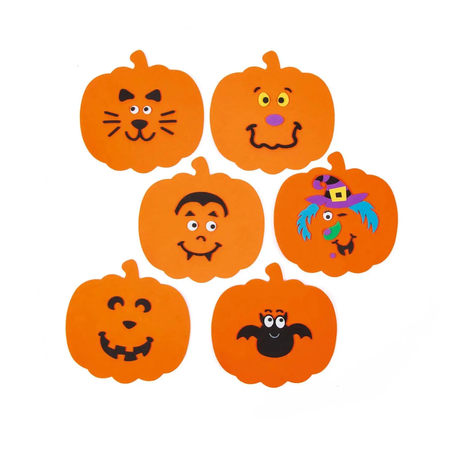 Bulk Jumbo Halloween Pumpkin Jack-O-Lantern Craft Kit - Makes 48