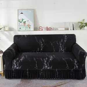 Marble Texture Anti-Slip Sofa Cover, Durable Furniture Protector for Living Room & Bedroom, Easy Washable Dustproof Couch Slipcover, Sofa Couch Covers