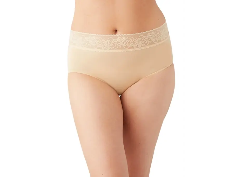 Women's Wacoal Comfort Touch Cotton Panty - Essential Everyday Underwear with Soft, Stretchy, Breathable Spandex Fabric and Versatile Lace Accents, Basic, Tencel, Panties, Elastane, Stretch Fabric, Brief, Style, Flexible Fabric Briefs
