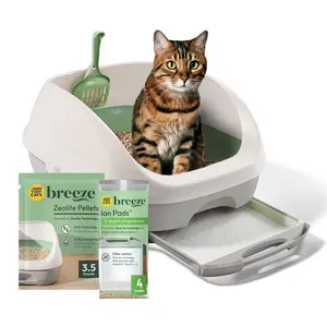 Purina  Breeze Cat Litter Box System Kit with Pellet Cat Litter, Litter Box, and Litter Box Pads