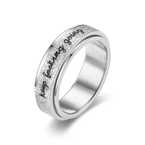 Women's Keep Fucking Going Inspirational Ring, Personalized Rotating Stress Relieving Ring, Gift for Men and Women to Relieve Anxiety Ring Jewelry
