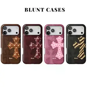 Blunt Phone Case  Brown Polka - Maroon Polka Cross - Pink Dottie Cross - Zebra Psalm  Cross Animal Print Aesthetic iPhone Case For 17 16 15 14 13 12 11