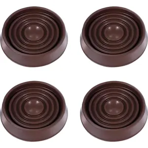4 PCS Non Slip Furniture 1.5 x 1.5 Inches Round Pads Caster Cup Non Skid Furniture Grippers Round Protector for Hardwoods Floors Bed Couch Table Chair Stopper