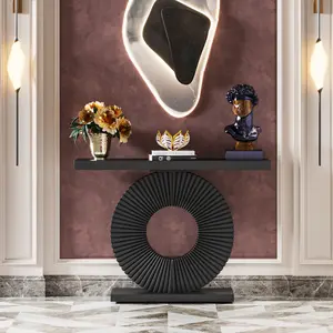 Tribesigns Entryway Table with Geometric Base, Sofa Table for Living Room, Hallway Luxury Modern