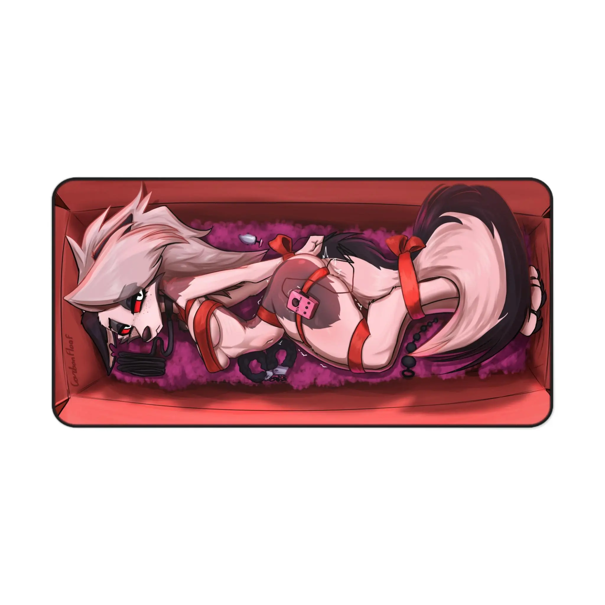 Loona Helluva Boss Anime Mouse Pad – Gothic Wolf Girl in Coffin Theme, Large Gaming Desk Mat, Smooth Precision Surface, Non-Slip Rubber Base, Dark Aesthetic Furry Desk Accessory