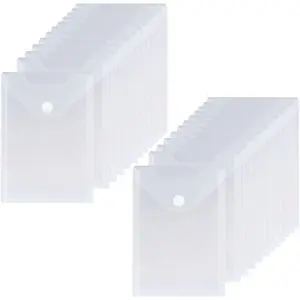 24 Packs 9.4x7 Inch Large Stamp And Clear Die Storage Pockets, Reusable Plastic Envelopes Sticker Organizer Receipt Holder for Stickers, Receipts, Photos, and Craft Organization