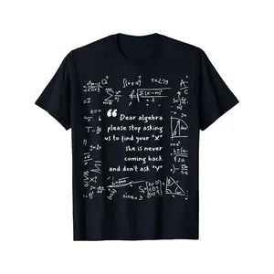 Hilarious Algebra Math Joke Cotton T-shirt for Men Featuring Equation Print Comfortable Relaxed Fit Short Sleeve Top with Glossy Finish Sizes S to 3XL Ideal Gift for Office and Math Fans